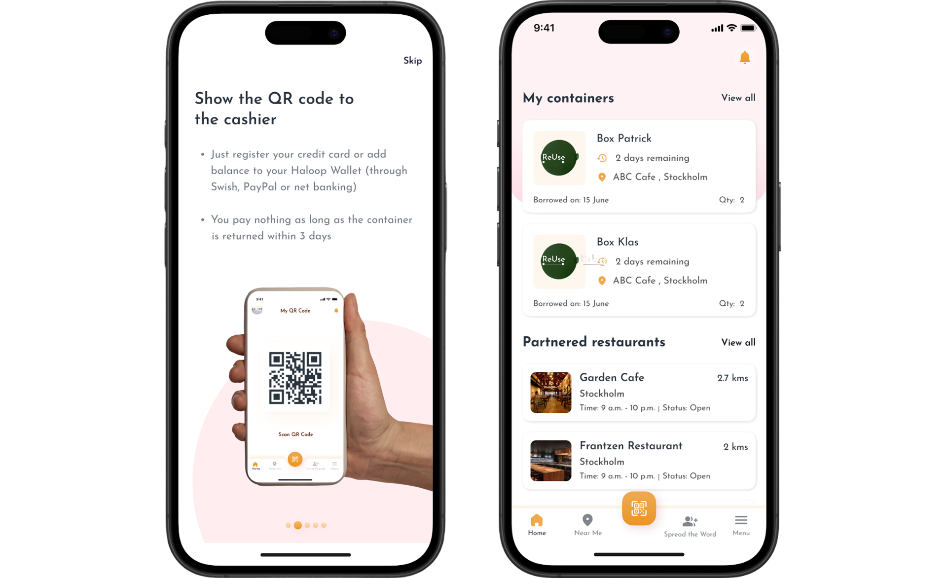 ReUse: A food delivery app that eliminates waste through smart, reusable packaging.
